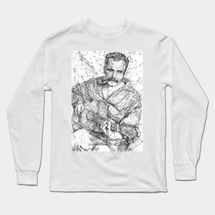 GEORGES BRASSENS black and white pencil portrait .1 Long Sleeve T-Shirt